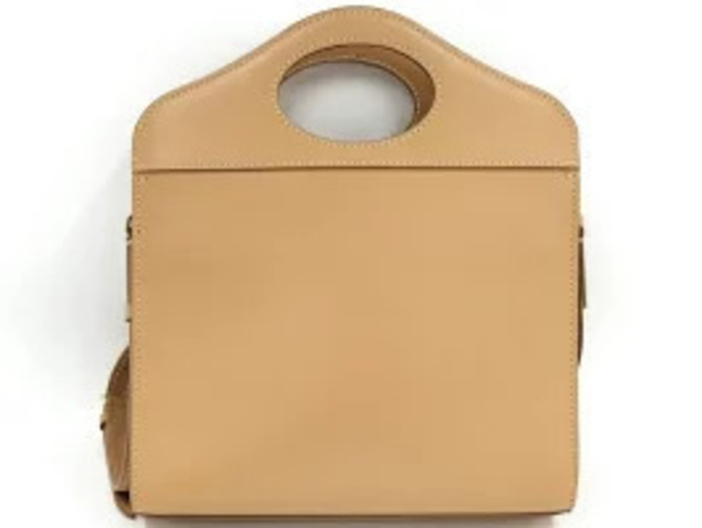 Burberry Bag Shoulder Brown Beige Leather